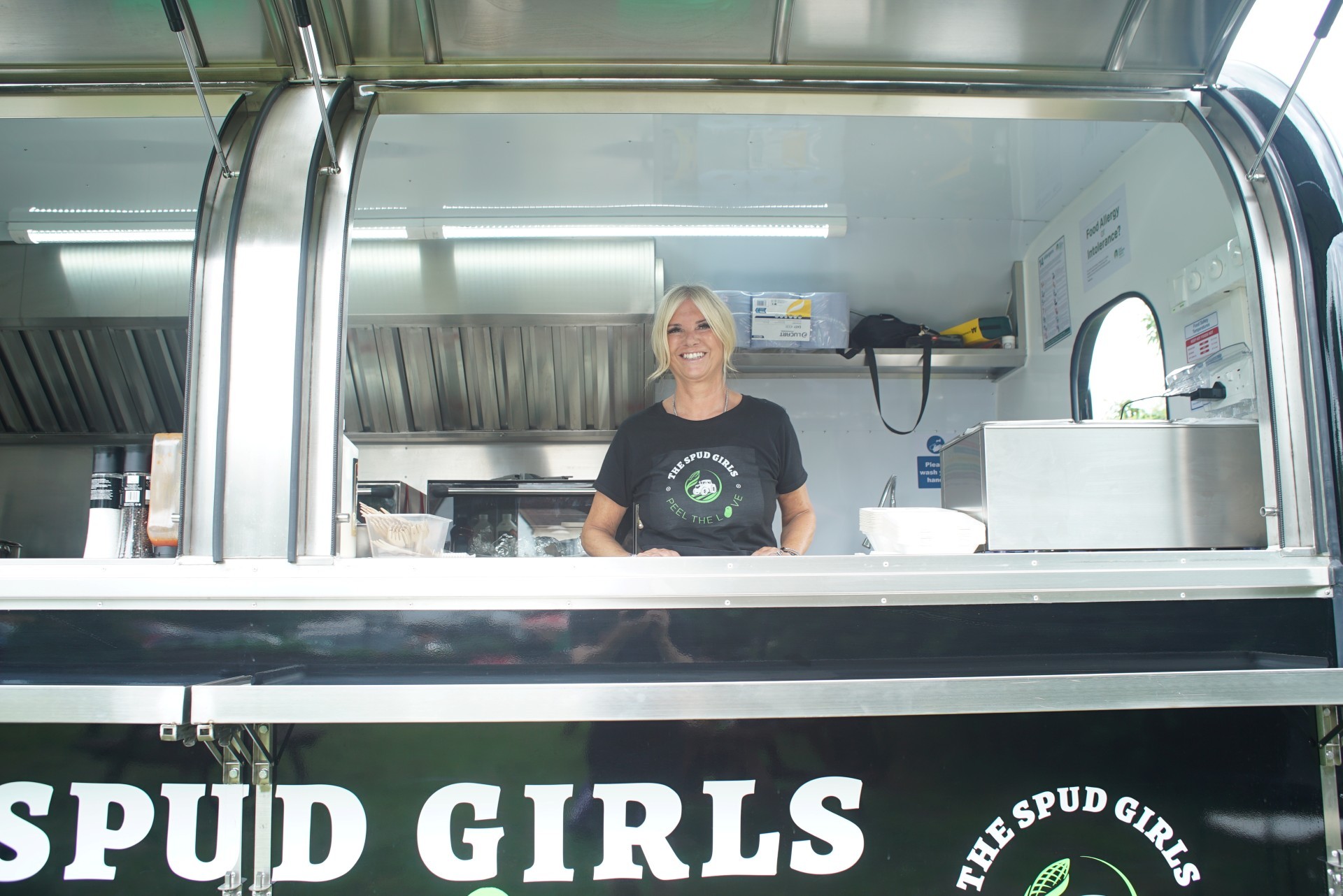 Gill at The Spud Girls trailer